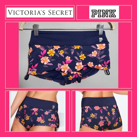 PINK Victoria's Secret Pants - NWT VS PINK Shorts | Size S | Gym to Swim | Versatile Workout | Blue Floral